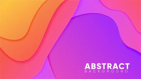Abstract background with wave layered paper cut style, fluid, liquid Stock Illustration