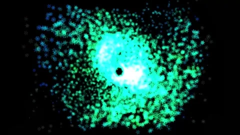 Abstract background Wave Particles Collection of colorful glowing dots. 4K Stock Footage 287900732