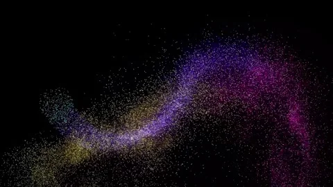 Abstract background Wave Particles Collection of colorful glowing dots. 4K Stock Footage 287916290