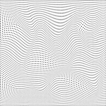 Abstract background wave of particles. Surface of wave dots. Vector Stock Illustration