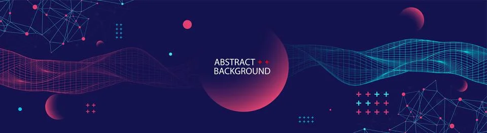 Abstract background with waves. 3D surface. Illustrazione stock