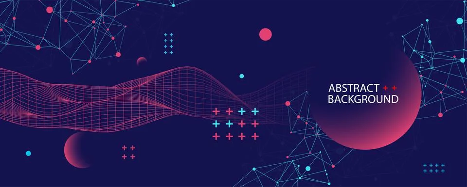 Abstract background with waves. 3D surface. Stock Illustration