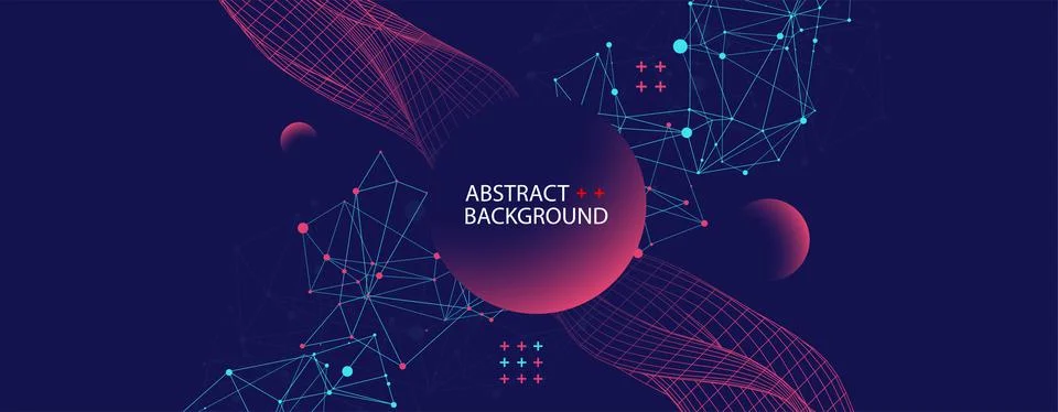 Abstract background with waves. 3D surface. Illustrazione stock