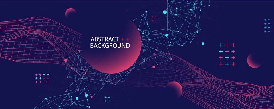 Abstract background with waves. 3D surface. 스톡 일러스트