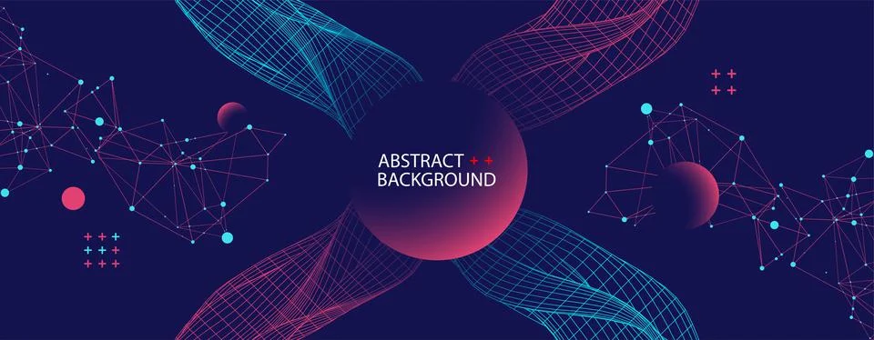 Abstract background with waves. 3D surface. Stock Illustration