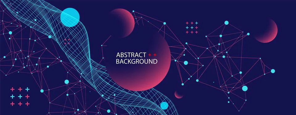 Abstract background with waves. 3D surface. 스톡 일러스트