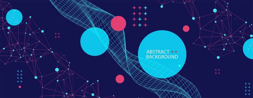 Abstract background with waves. 3D surface. 스톡 일러스트