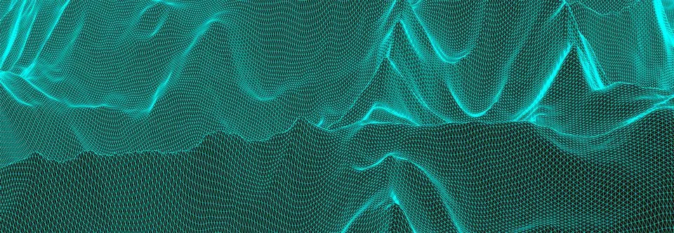 Abstract background with waves. 3D surface. Stock Illustration