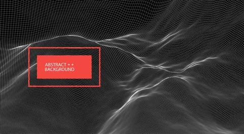 Abstract background with waves. 3D surface. Stock Illustration