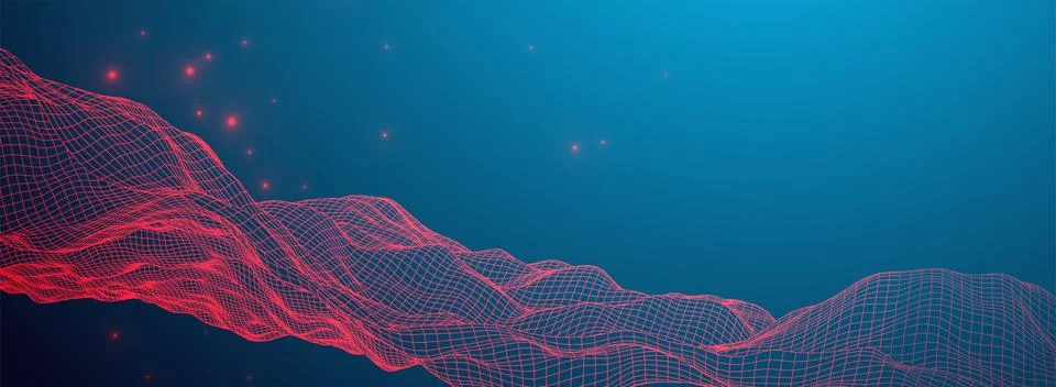 Abstract background with waves. 3D surface. Stock Illustration