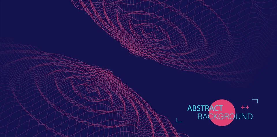 Abstract background with waves. 3D surface. Stock Illustration