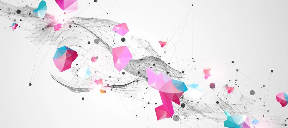 Abstract background with waves. 3D surface. 스톡 일러스트