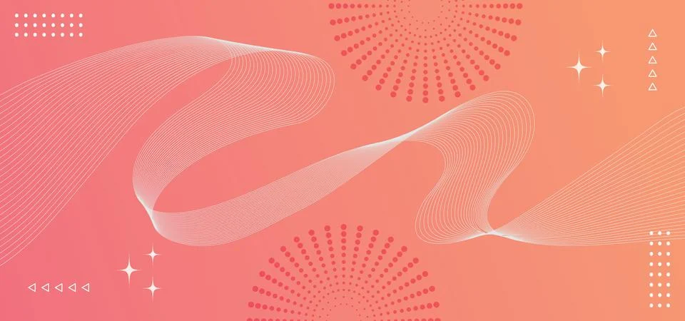 Abstract background with waves for banner on gradient red background. Vecto.. 스톡 일러스트