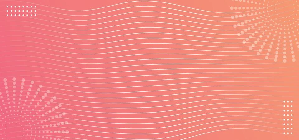 Abstract background with waves for banner on gradient pink and orange backg.. 스톡 일러스트