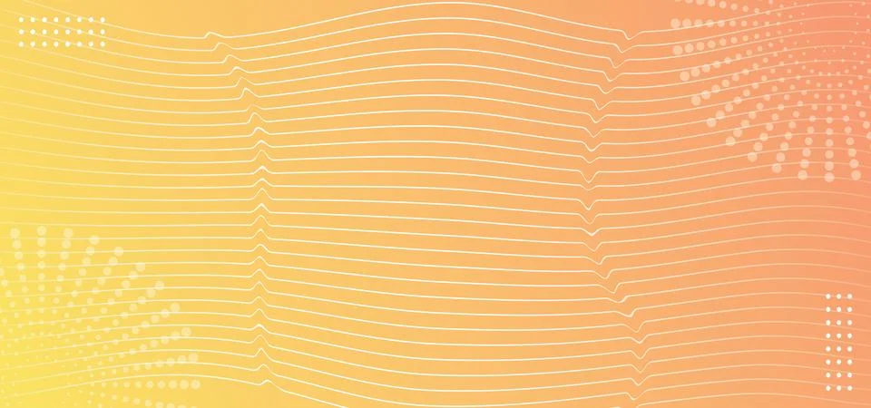 Abstract background with waves for banner on gradient yellow and orange bac.. Stock Illustration