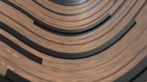 Abstract background, waves from black and wooden planks Stock Illustration