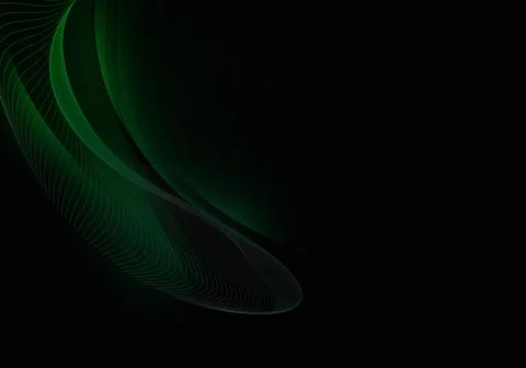 Abstract background waves. Black and dark green abstract background for busin Illustrazione stock