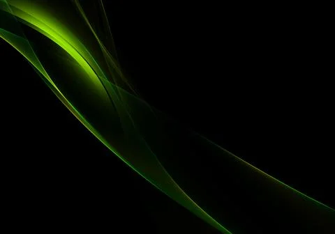 Abstract background waves. Black and green abstract background for wallpaper Stock Illustration