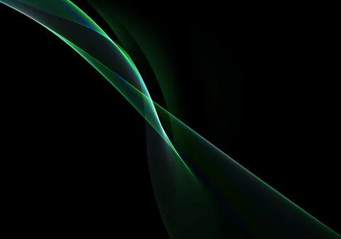 Abstract background waves. Black and green abstract background for wallpaper Stock Illustration