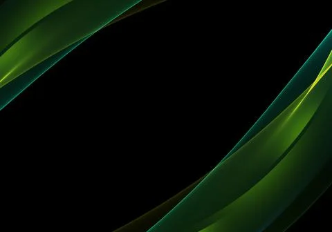 Abstract background waves. Black and green abstract background for wallpaper Illustrazione stock
