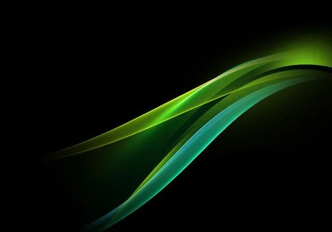 Abstract background waves. Black and green abstract background for wallpaper Stock Illustration