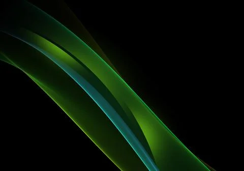 Abstract background waves. Black and green abstract background for wallpaper Stock Illustration