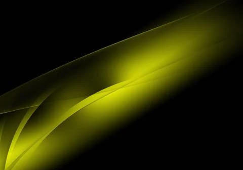 Abstract background waves. Black and absinthe yellow abstract background for Stock Illustration