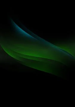 Abstract background waves. Black, green and blue abstract background for wall Stock Illustration