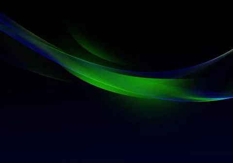 Abstract background waves. Black, green and blue abstract background for wall Stock Illustration