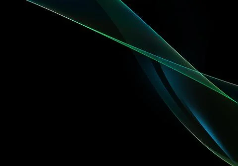 Abstract background waves. Black, green and blue abstract background for wall Stock Illustration