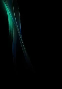 Abstract background waves. Black, green and blue abstract background for wall Stock Illustration
