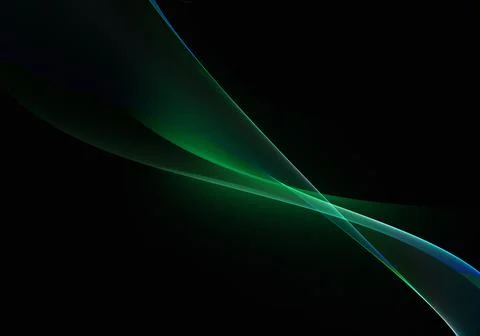 Abstract background waves. Black, green and blue abstract background for wall Stock Illustration