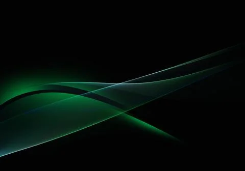 Abstract background waves. Black, green and blue abstract background for wall Stock Illustration
