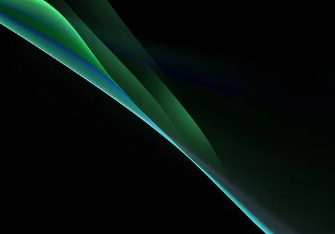 Abstract background waves. Black, green and blue abstract background for wall Stock Illustration