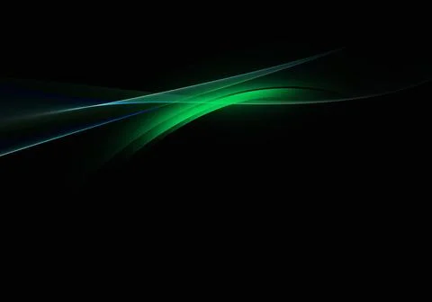 Abstract background waves. Black, green and blue abstract background for wall Stock Illustration