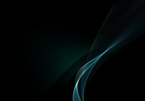 Abstract background waves. Black, green and blue abstract background for wall Stock Illustration