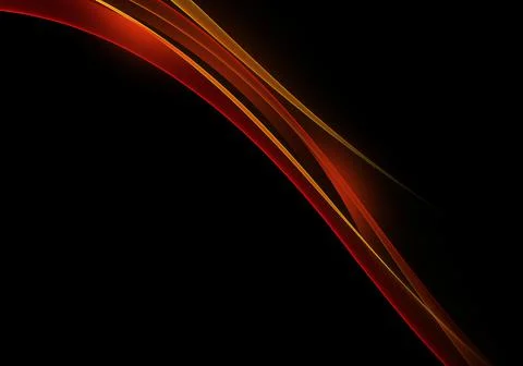 Abstract background waves. Black, red and orange abstract background for wall Stock Illustration