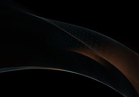 Abstract background waves. Blue, black and orange abstract background for wal Stock Illustration