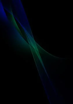 Abstract background waves. Blue, black and green abstract background for wall Stock Illustration