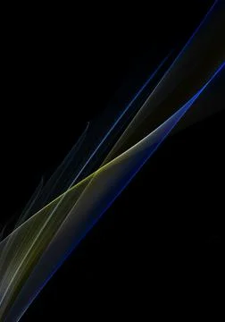 Abstract background waves. bluey and yellow abstract curves on black backgrou Stock Illustration