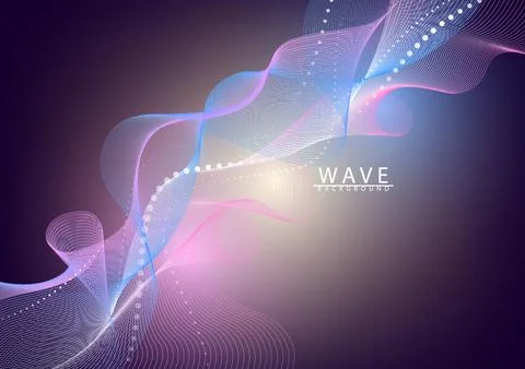 Abstract background. Waves line Ribbons on a mesh background. vector illust.. Illustrazione stock