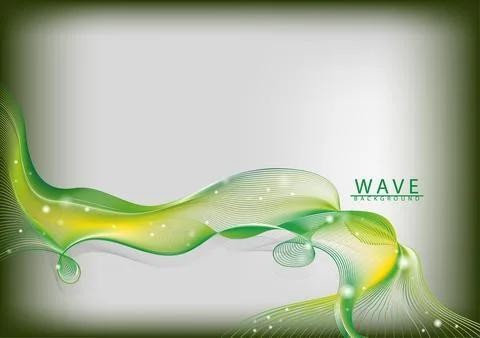 Abstract background. Waves line Ribbons green tone. Vector illustration. Stock Illustration