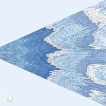 Abstract background with waves. Mosaic. 3d vector illustration Stock Illustration