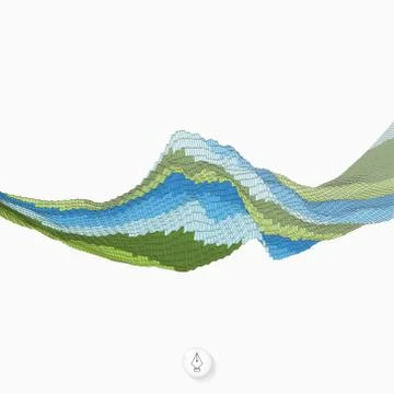 Abstract background with waves. Mosaic. 3d vector illustration Stock Illustration