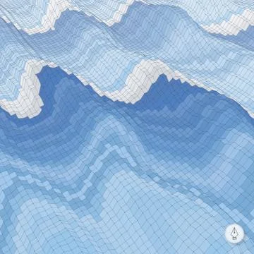 Abstract background with waves. Mosaic. 3d vector illustration Stock Illustration
