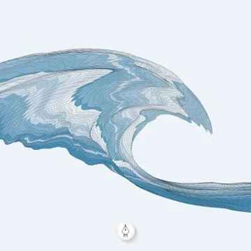 Abstract background with waves. Mosaic. 3d vector illustration Stock Illustration