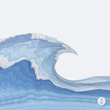 Abstract background with waves. Mosaic. 3d vector illustration. Abstract b... Foto stock