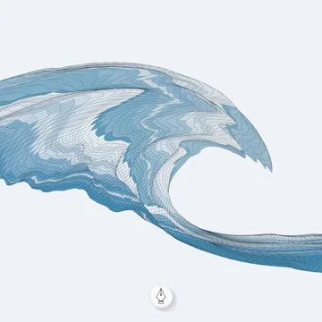 Abstract background with waves. Mosaic. 3d vector illustration. Abstract b... Foto stock