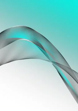 Abstract background waves. White and turquoise abstract background for wallpa Stock Illustration