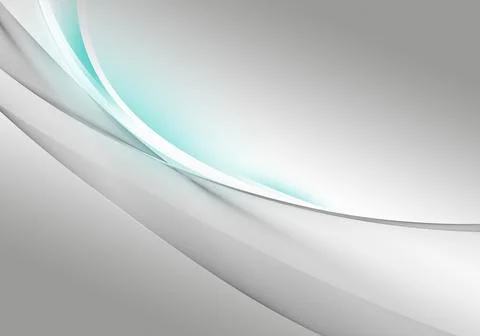 Abstract background waves. White, mint and grey abstract background for wallp Stock Illustration